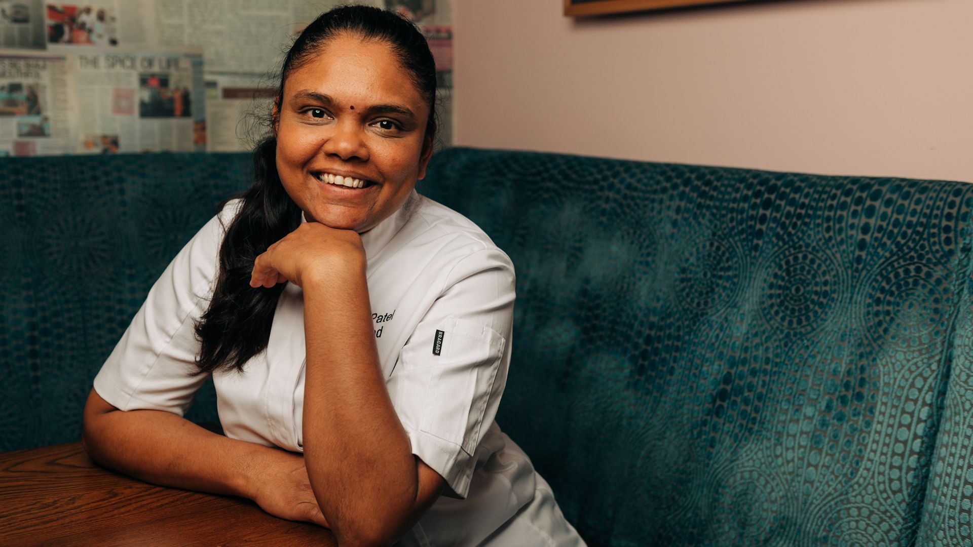 indian chef Minal Patel smiling at the camera