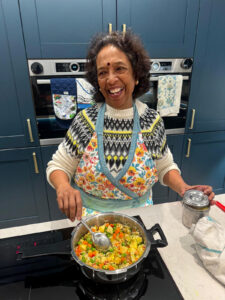Kaushy Patel cooking a traditional gujarat dish at home