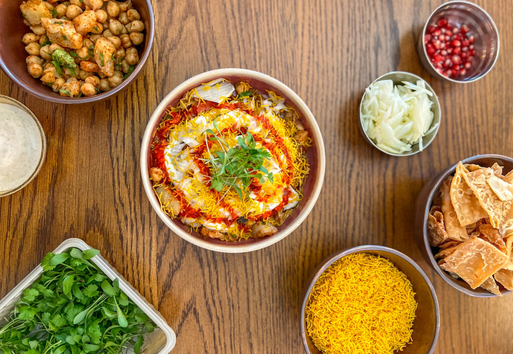Prashad's famous chaat dish with ingredients