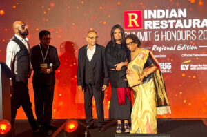 The Patel family on stage at the Inian Restaurant summit & honours 2026